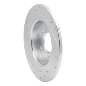 Mazda 3 Brake Rotor (1) - Rear Right - R1 Concepts - Drilled & Slotted - Silver - `04-`13